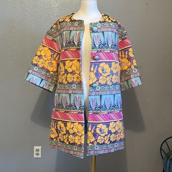 TWENTY-29 Colorful Floral Women's tapestry Coat size XL - Picture 6 of 11